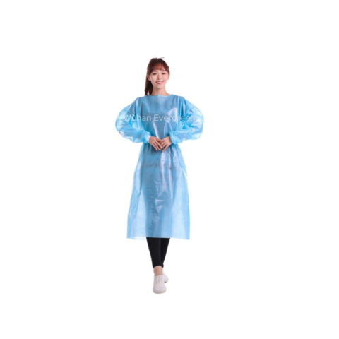 Blue PP Coated PE Disposable Gowns