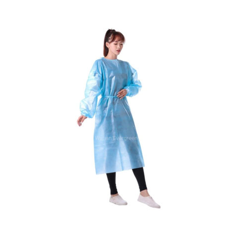 Blue PP Coated PE Disposable Gowns