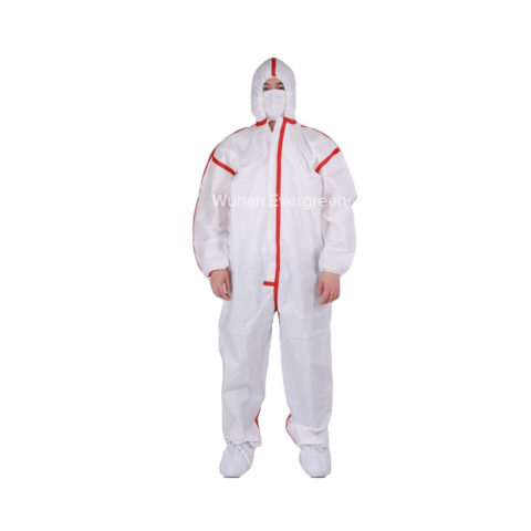 CE-Certified Cat-III Type-3/4/5/6 Hooded Medical Coveralls