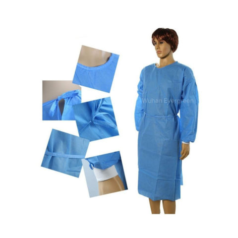 Tri-Layer Blue SMS Fabric Isolation Gown