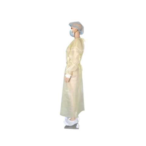 Yellow Poly-Coated Full-Back Isolation Gown